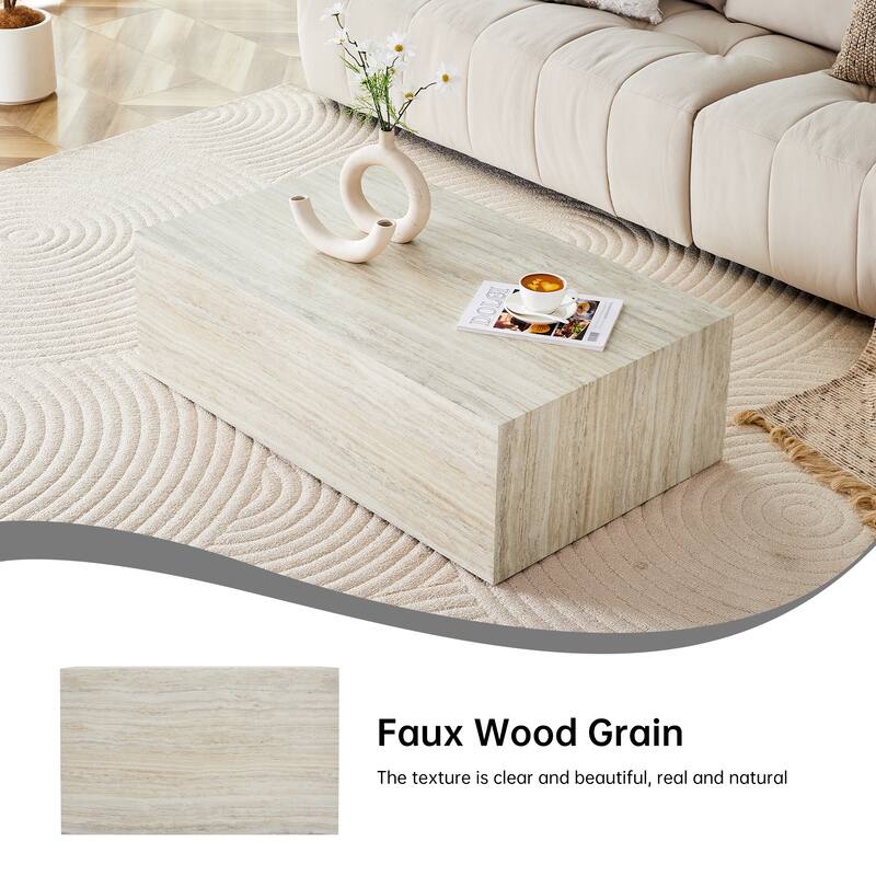 Rectangular Wooden Coffee Table, Living Room Center Table