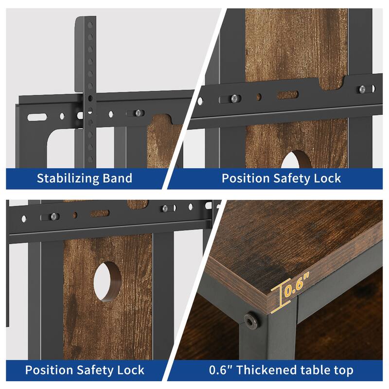 Moasis LED Light TV Stand with Mount, Power Outlet amd USB Port for TVs up to 70"