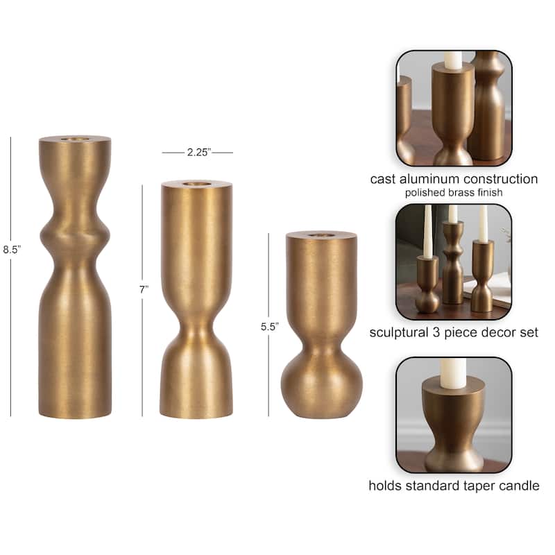 Kate and Laurel Pico Taper Candle Holder Set