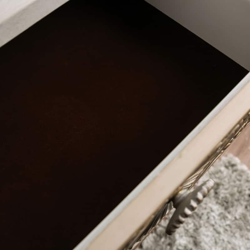 Cadogen Farmhouse Antique White Wood 1-Drawer Nightstand with USB by The Curated Nomad