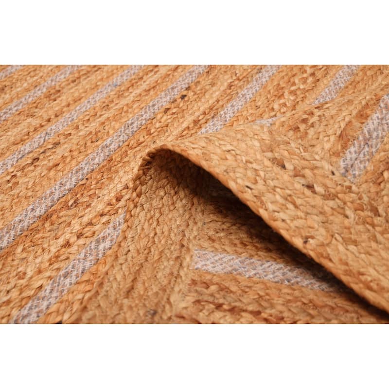 ECARPETGALLERY Braided Weave Palas Denizli Tan Jute Rug - 5'3 x 7'10