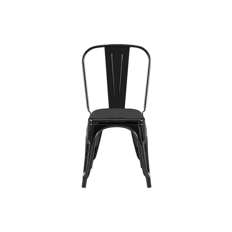 Industrial Metal 18 Inch Stackable Dining Chair Set