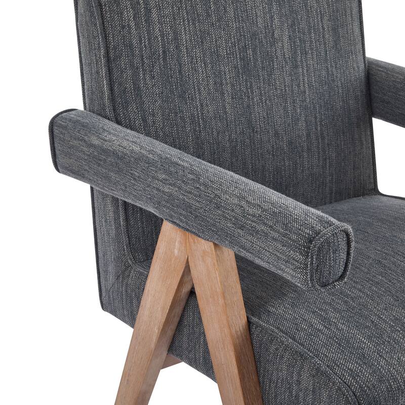 Roomfitters Modern Fabric Dining Armchair with Cushioned Seat, Mid-Century Accent Chair for Dining or Living Spaces