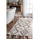 preview thumbnail 2 of 18, Nuloom Handmade Plush Boho Tribal Diamond Tassel Shag Rug 2'6" x 8' Runner - Ivory - Runner