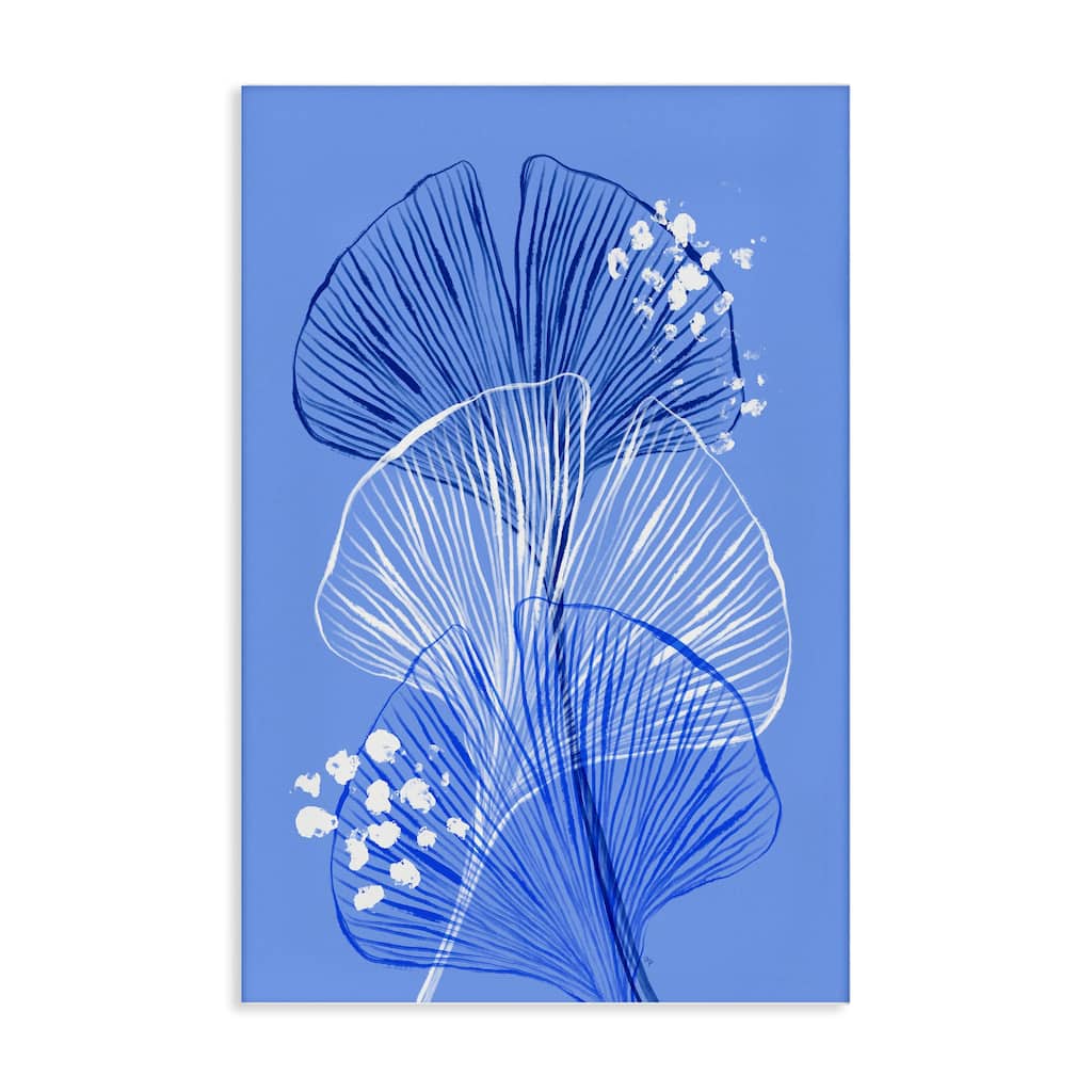 Stupell Layered Blue Gingkoes Canvas Wall Art Design By Martina Pavlova