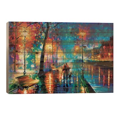 Melody Of The Night Print On Wood by Leonid Afremov - Multi-Color