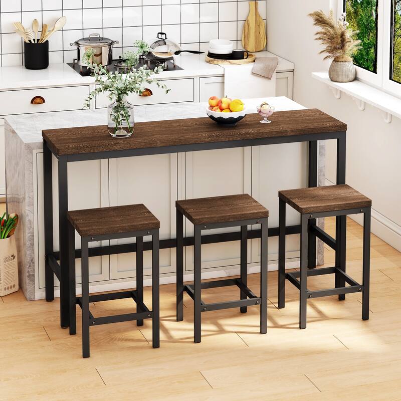 Pub Table Set with 3 Stools