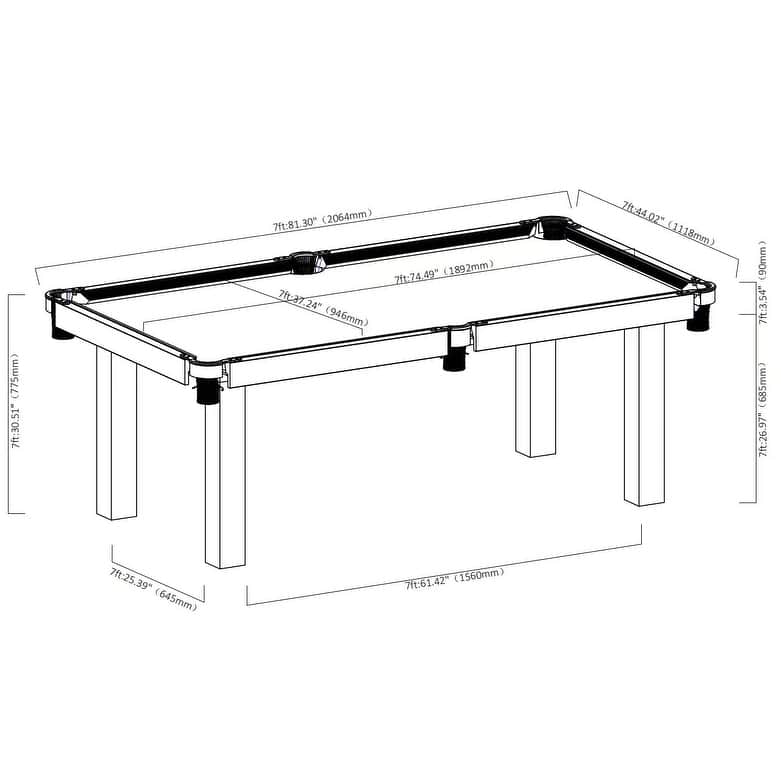 Eco-Pro Outdoor/Indoor Slate Pool Table with Pro Accessories 7ft