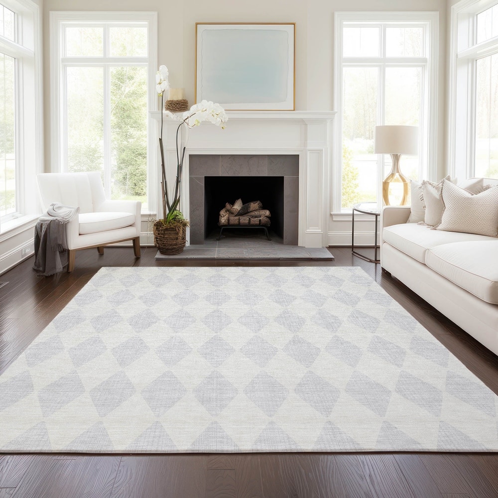 Machine Washable Indoor/ Outdoor Chantille Diamonds Rug