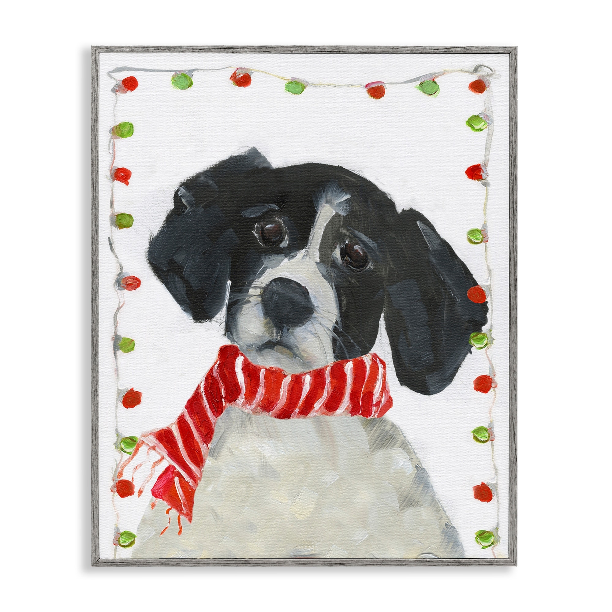 Stupell Santa Paws Dog Framed Giclee Art Design By Sally Swatland