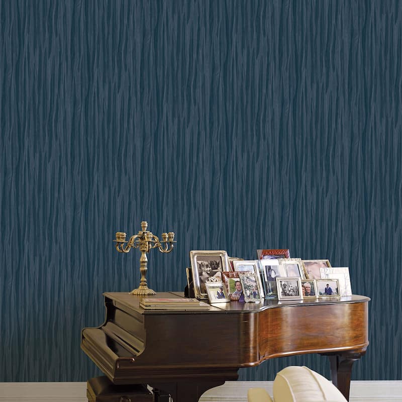 Galerie Wallcoverings Italian Design Italian Pleated Texture Vinyl on Non-woven Glitter/Shimmer Wallpaper Roll Double Width