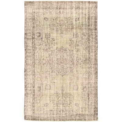 ECARPETGALLERY Hand-knotted Color Transition Grey, Green Wool Rug - 5'7 x 9'3