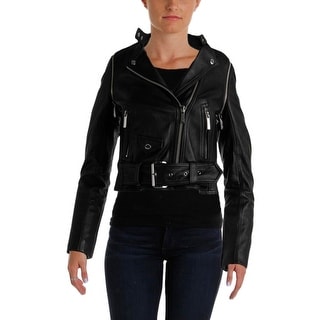 MICHAEL Michael Kors Women's Leather Motorcycle Jacket - 12118791 ...