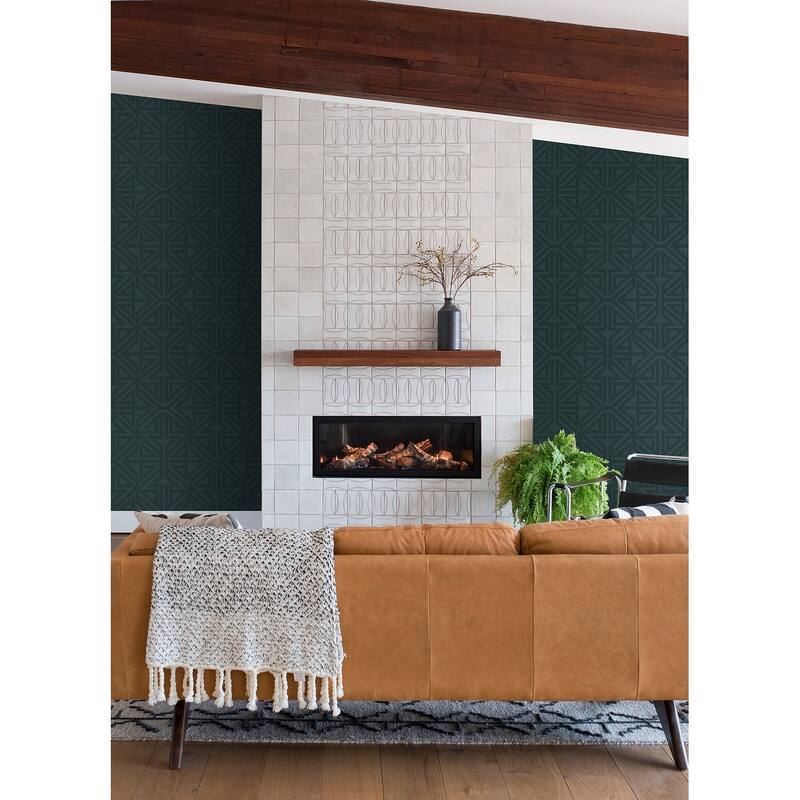 Scott Living Kachel Teal Geometric Wallpaper
