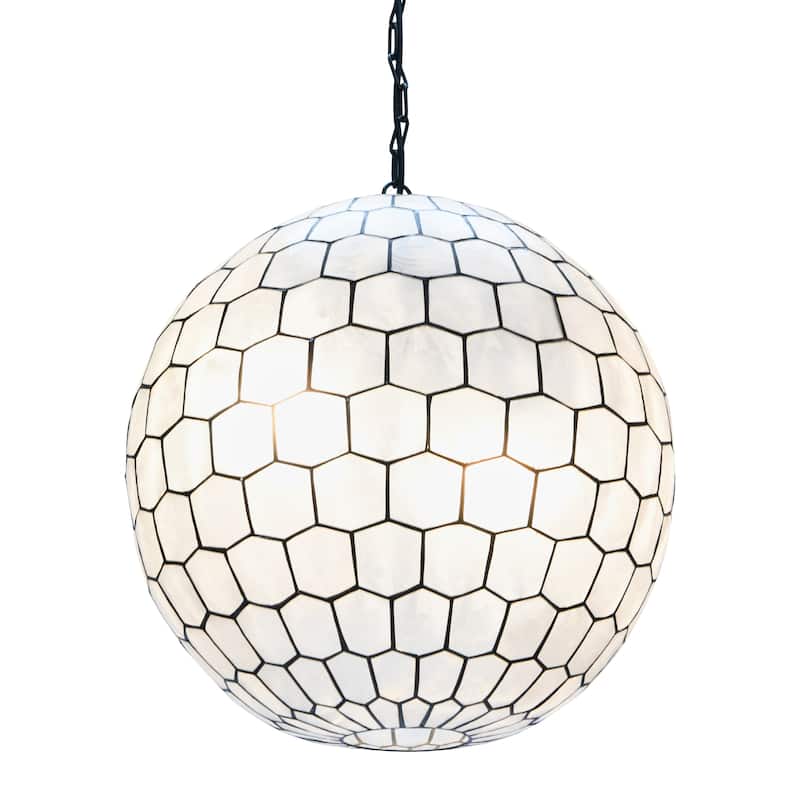 Capiz Honeycomb Globe Pendant Light