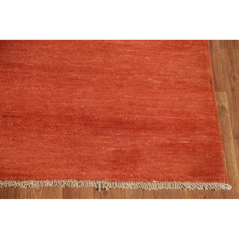 Modern Gabbeh Oriental Area Rug Hand-Knotted Contemporary Wool Carpet - 5'0" x 6'6"