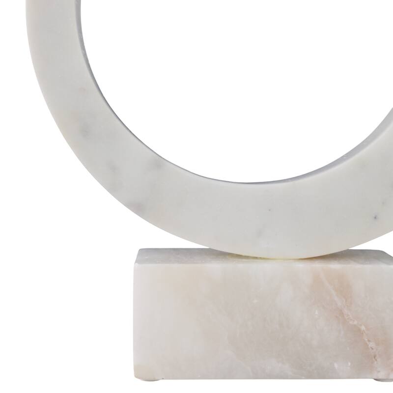 Stone Sculpture Circular Ring Geometric Base for Contemporary Display