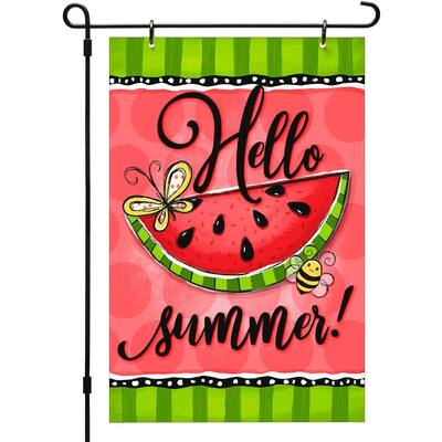 CounterArt Hello Summer Reversible Two Image Garden Flag Made In The USA