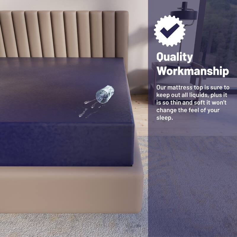 10-Inch Medium Firm Water Resistance Nylon Vinyl Foam Mattress, Noiseless, Soft Cloud Feeling, Body Heat Reflection, Blue
