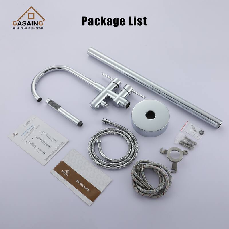 CASAINC 2-Handle Residentail Freestanding Bathtub Faucet with Hand Shower