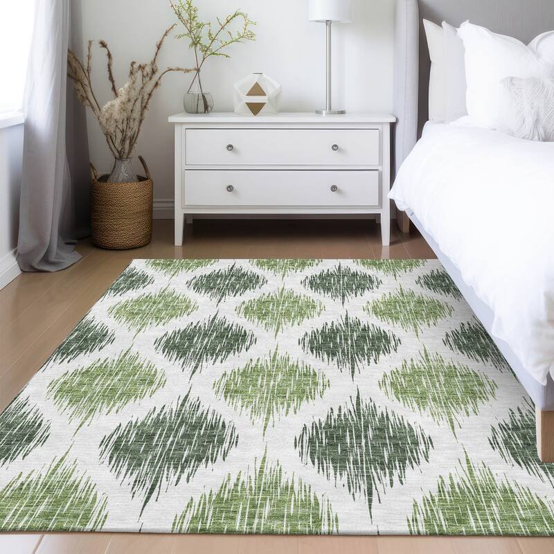 Machine Washable Indoor/ Outdoor Chantille Contemporary Geo Rug