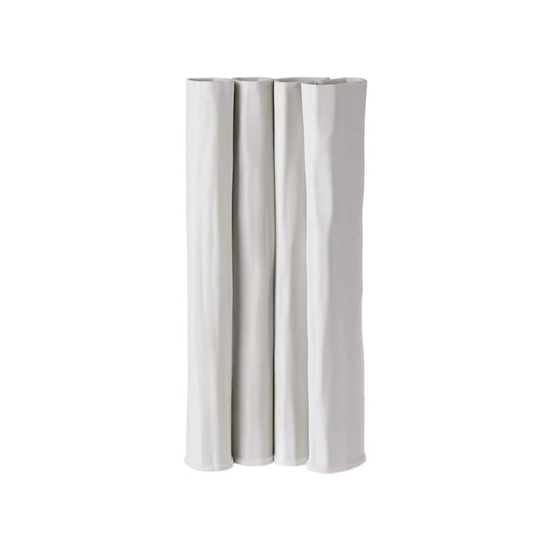 Ceramic Standing Column Vase - 13" - White