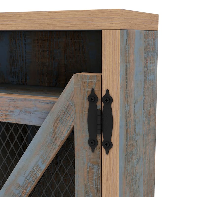 DH BASIC Farmhouse Blue Entryway Wall Organizer with Hooks by Denhour