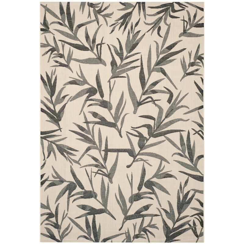 SAFAVIEH Courtyard Erminia Indoor/ Outdoor Waterproof Patio Backyard Rug - 6'7" x 9'6" - Beige/Anthracite