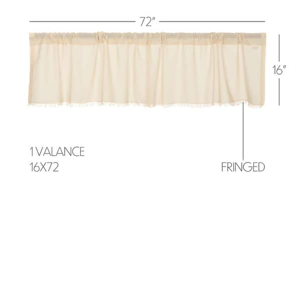 dimension image slide 3 of 7, Tobacco Cloth Fringed Valance