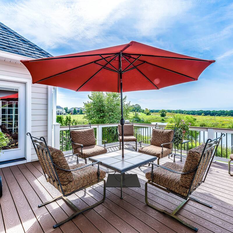 Gymax 50 LBS Patio Umbrella Base Stand 24'' Outdoor Square Market