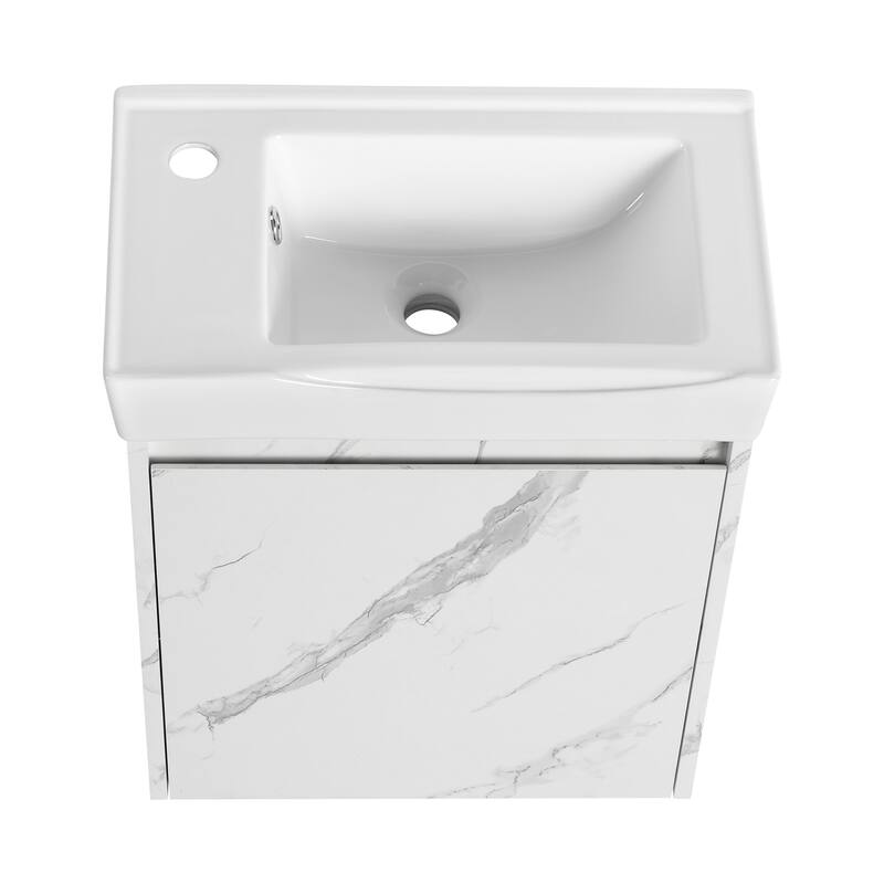 Beingnext 16''/20''/24"/30"/36" Bathroom Vanity with Sink, Floating Bathroom Vanity with Soft Close Door