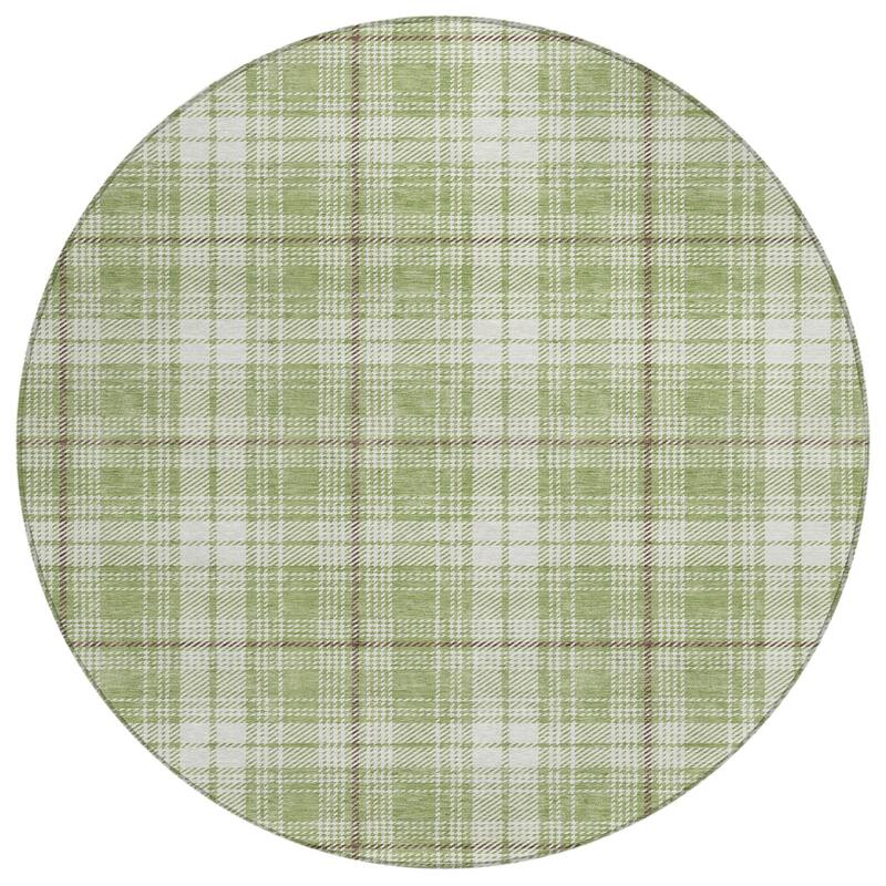 HomeRoots Plaid Transitional Rectangle Outdoor Rug