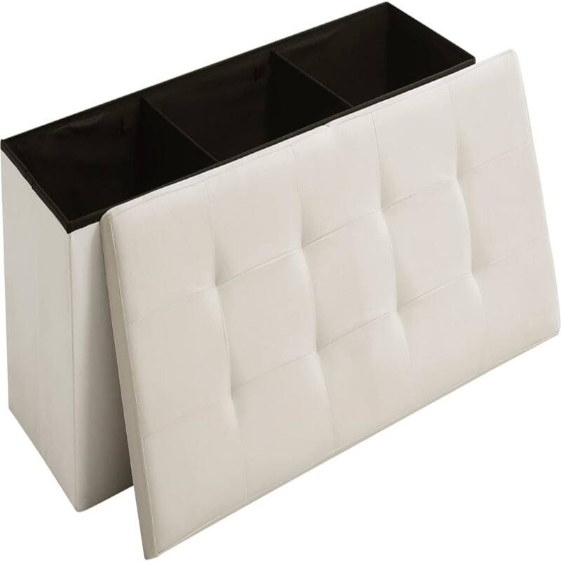 Storage Ottoman Bench Foldable Velvet