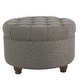 preview thumbnail 1 of 5, Fabric Upholstered Wooden Ottoman with Tufted Lift Off Lid Storage, Dark Gray