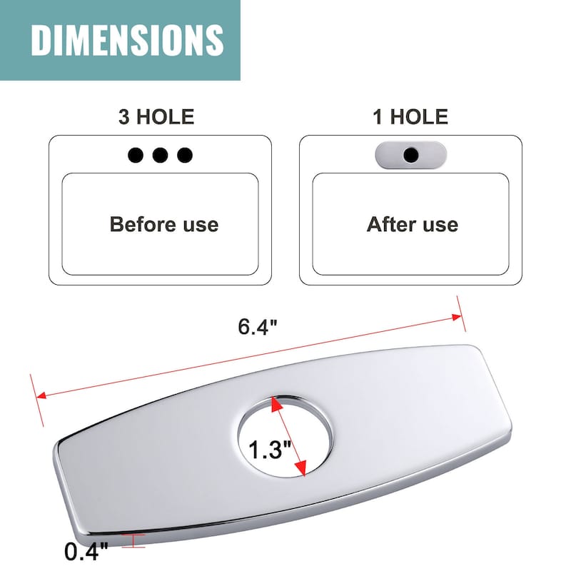 WOWOW Stainless Faucet Deck Plate, Fits 1 to 3 Hole Sinks, 5 Finishes