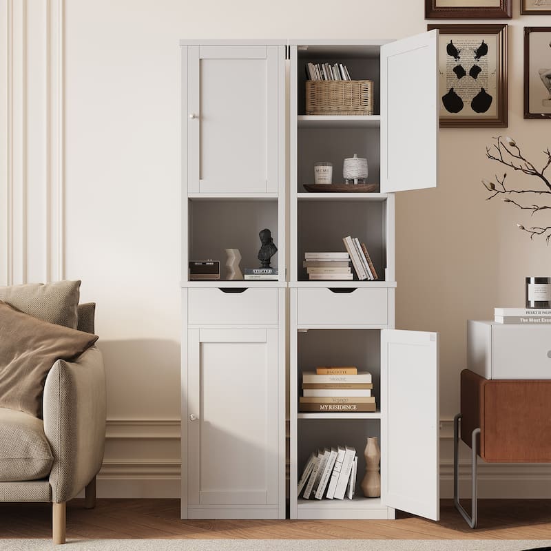 Bathroom Storage Cabinet with Adjustable Shelves - Multifunctional Waterproof Organizer - N/A