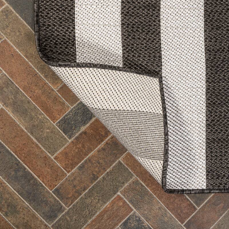 JONATHAN Y Vinales Two-Tone Wide Stripe Indoor/Outdoor Area Rug