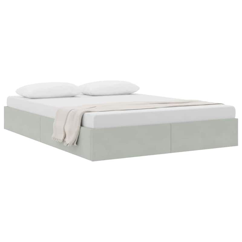 vidaXL Storage Bed with Mattress in Velvet