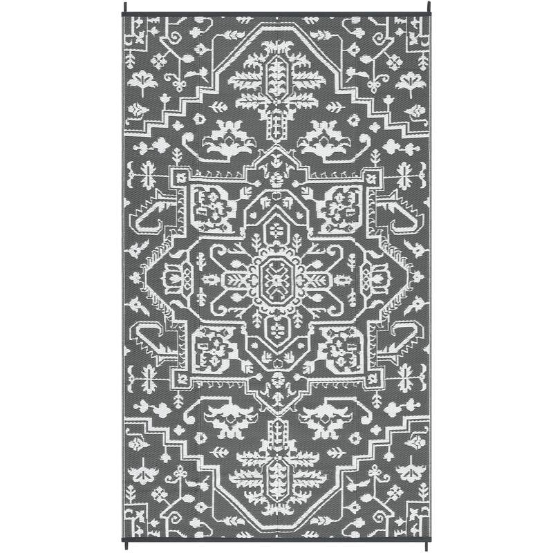 Outdoor Rug Reversible Plastic Straw Rug Outside Outdoor Waterproof Area Rug for Patio Deck Balcony Backyard Beach