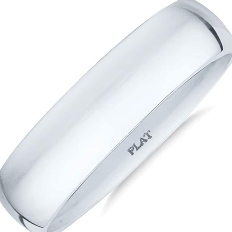 6mm Classic Domed Comfort Fit Wedding Band in 950 Platinum