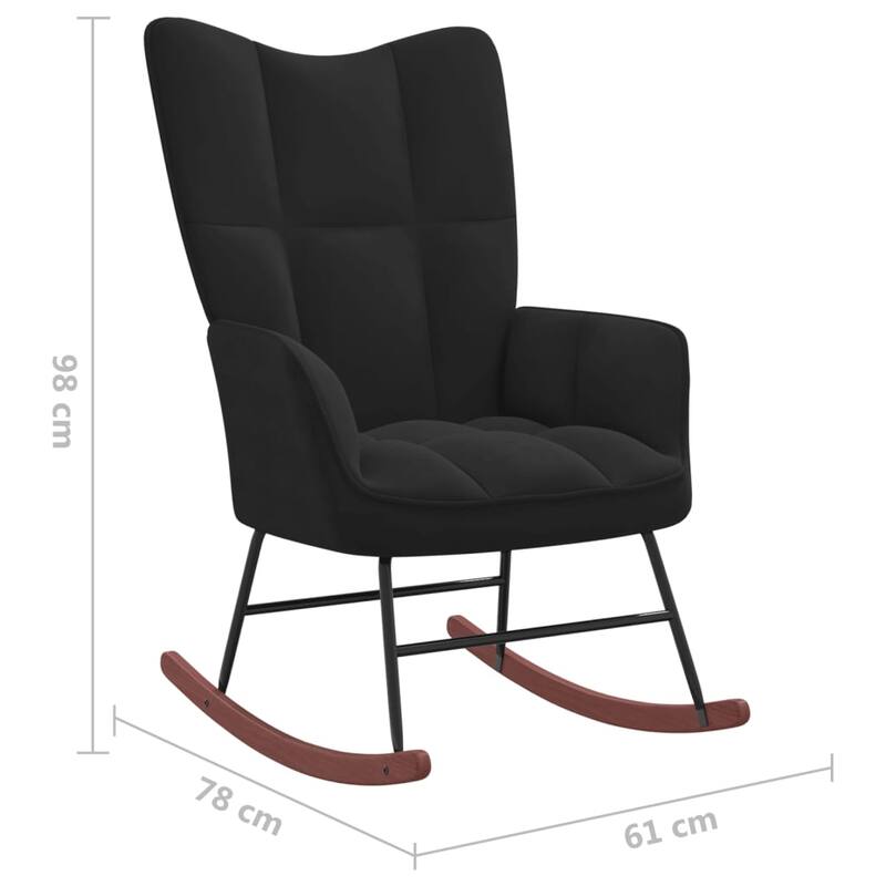 vidaXL Rocking Chair Accent Side Chair Padded Seat for Living Room Velvet