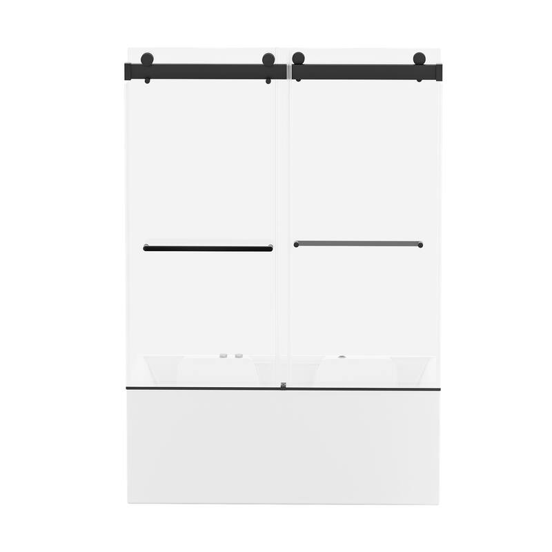 Frameless Double Sliding Tub Door