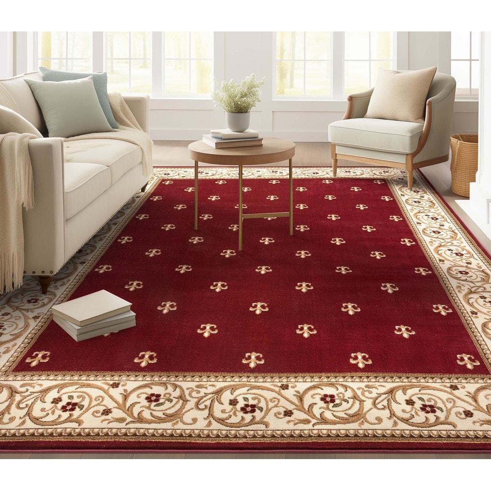 Well Woven Barclay Fleur De Lis Traditional Oriental Living Room Rug