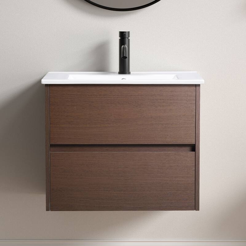 Wall Mounted Floating Single Bathroom Vanity, Without Sink