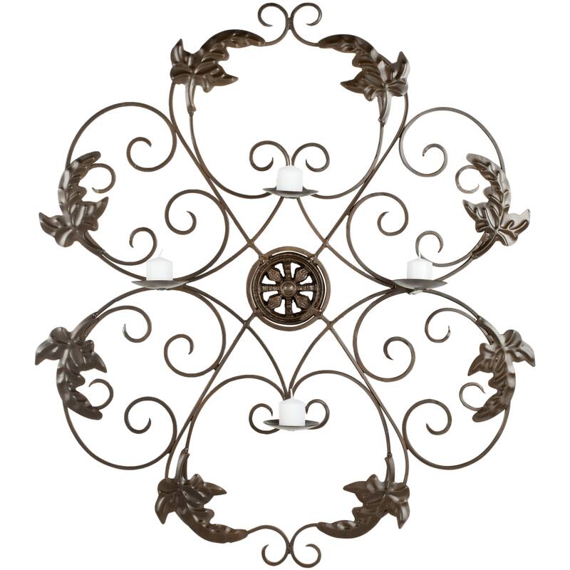 SAFAVIEH Lighting Rinske Ivy Candle Holder Wall Sconce - 28.3" x 3.9" x 32.3" - 28Wx4Dx32H