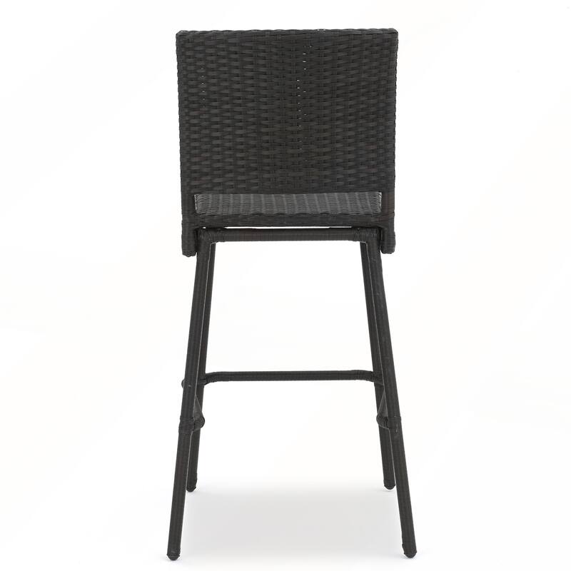 29IN Outdoors PE Rattan Armless Barstools Set of 2