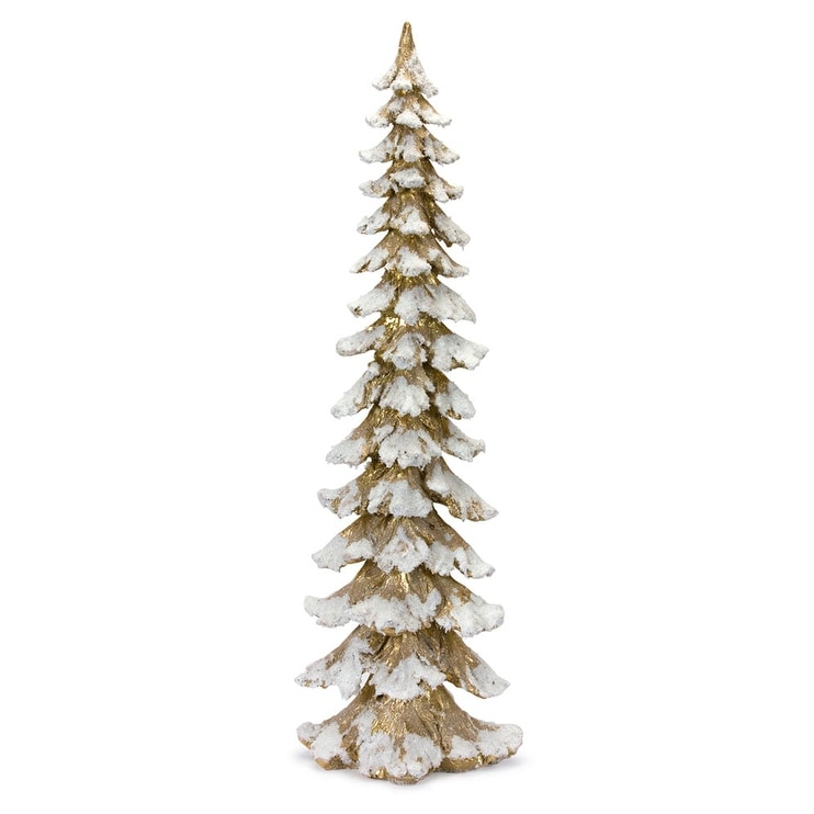 Gold Flocked Pine Tree 34.5"H