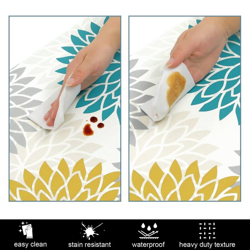 Anti Fatigue Kitchen Rug Sets 2 Piece Non Slip Kitchen Mats - 17.3"x48"+17.3"x28"-0.4"Th