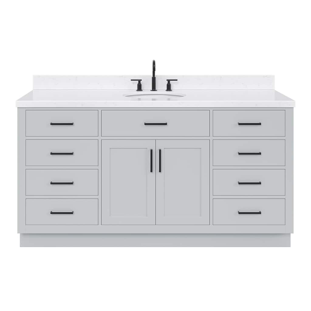 Ariel T066SCQOVO Hepburn 67" Free Standing Single Basin Vanity Set