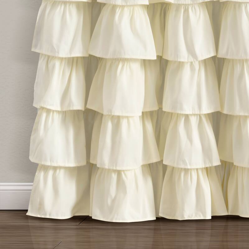 Lush Decor Allison Ruffle 100% Lined Blackout Window Curtain Panel